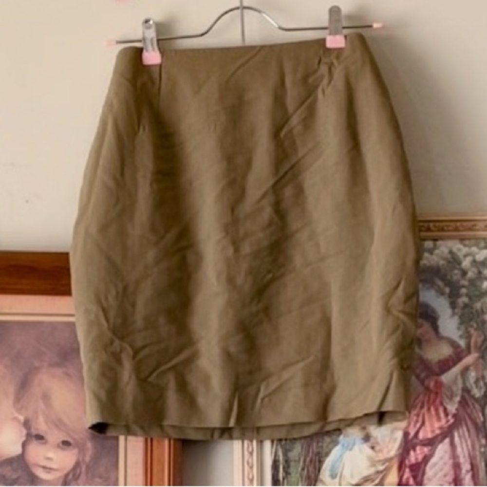 Olive green mini skirt